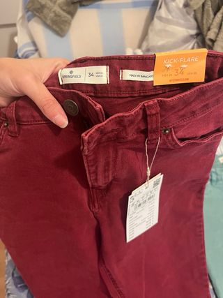 Pantalón Springfield Talla 34 Rojo 