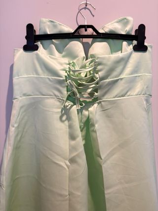 Vestido fiesta verde menta largo