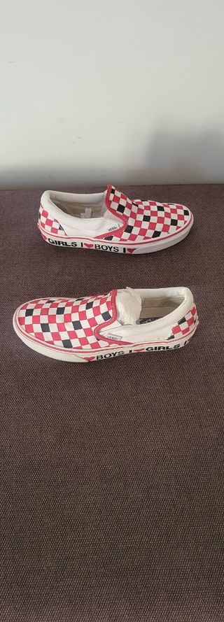 Zapatillas Vans Talla 38 Cuadros Rojo Blanco