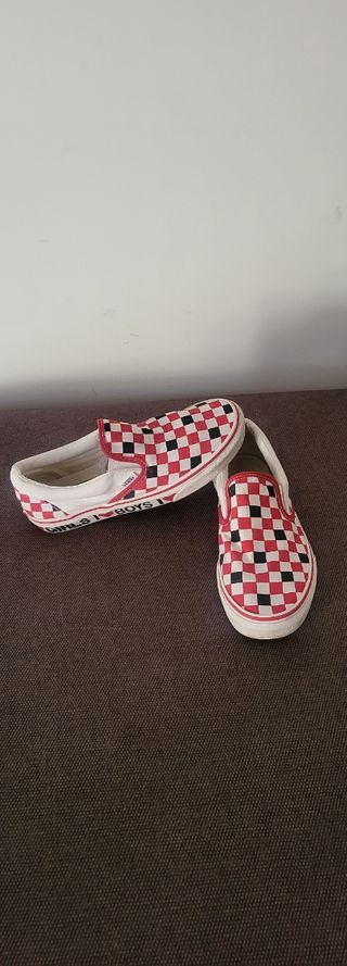 Zapatillas Vans Talla 38 Cuadros Rojo Blanco