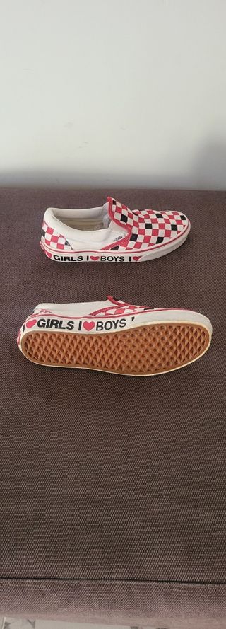 Zapatillas Vans Talla 38 Cuadros Rojo Blanco
