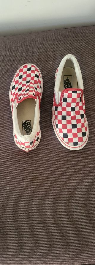 Zapatillas Vans Talla 38 Cuadros Rojo Blanco