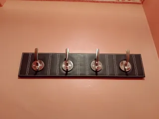 Colgador de pared cuero y metal