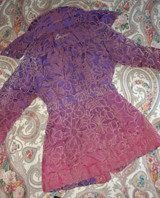 Abrigo Desigual niña morado y rosa talla 7-8
