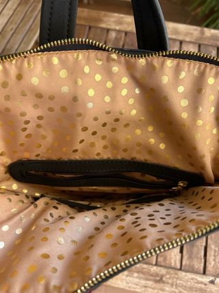 Bolso Desigual bordado flores negro multicolor