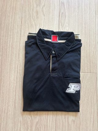 Polo Nike Deportivo Negro con Detalles Beige