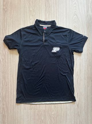 Polo Nike Deportivo Negro con Detalles Beige