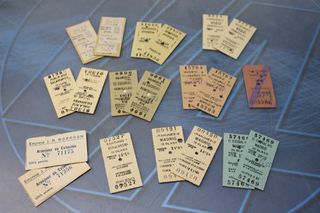 20 Billetes de tren antiguos. 1950.