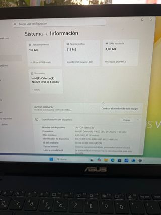 Portátil ASUS E510 Intel Celeron, RAM 4,00GB,