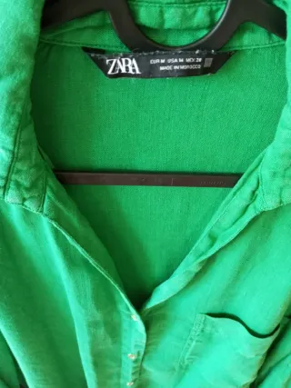 Camisa Zara verde mujer