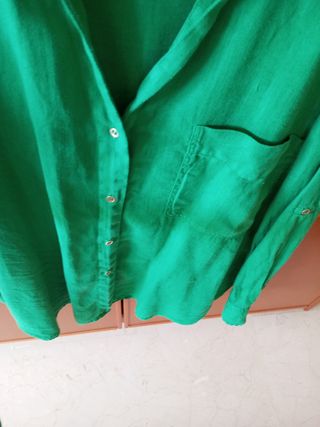 Camisa Zara verde mujer