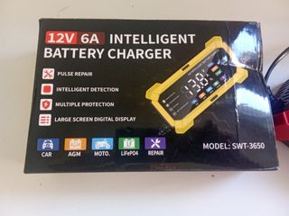 Cargador Batería Coche Moto Inteligente 12V 6A