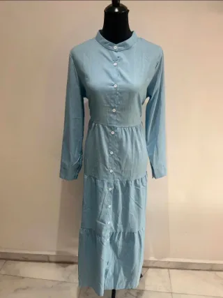 Vestido largo azul claro