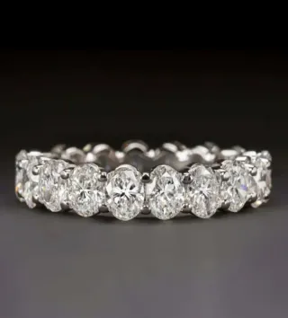 Anillo Plata Moissanita Ovalada