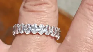 Anillo Plata Moissanita Ovalada