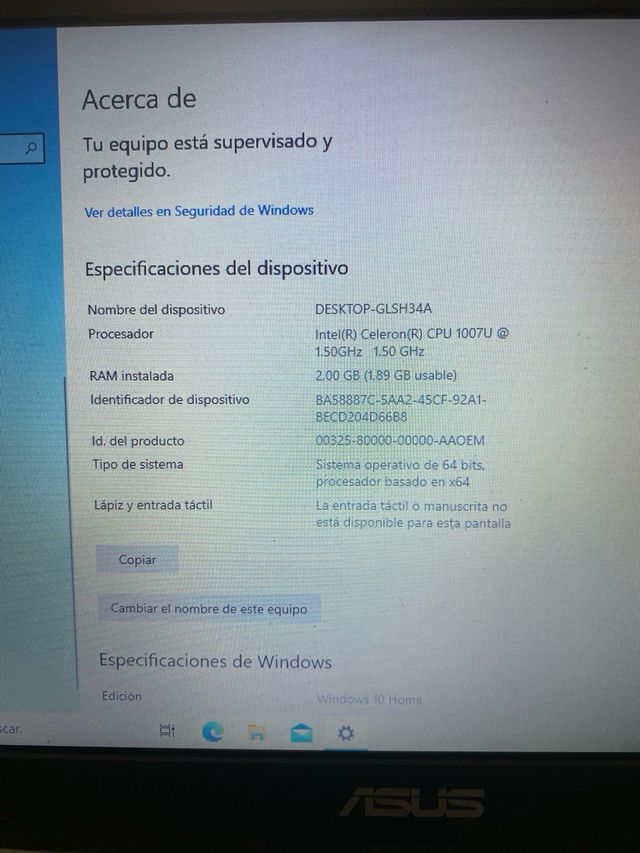 Ordenador ASUS X201E 2GB RAM SDD 240GB WIN10