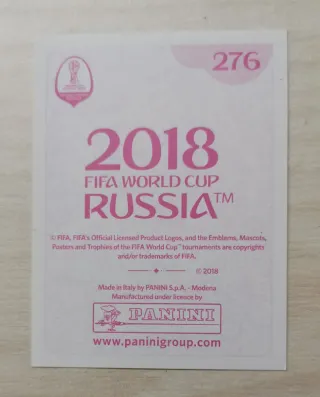 cromo Messi Mundial Rusia 2018 trasera Rosa