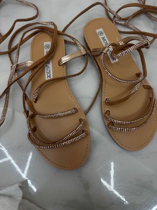 Sandali schiava oro con strass