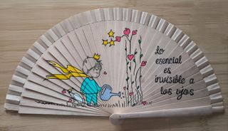 Abanico de decoración, El principito, pintado.