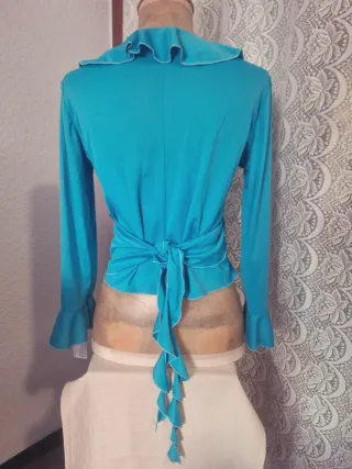 BLUSA FLAMENCA NUEVA CRUZADA CON VOLANTES L/XL