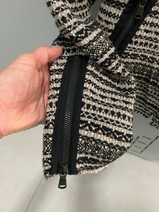 Chaqueta tweed cremalleras de algodon y lana