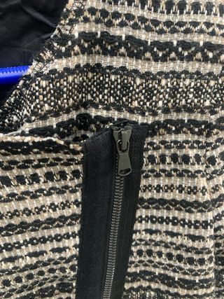 Chaqueta tweed cremalleras de algodon y lana
