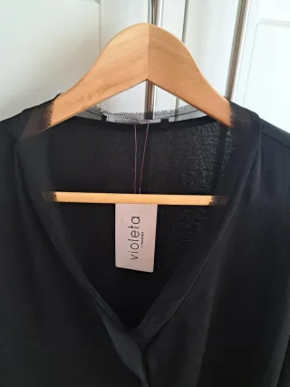 Camisa Violeta Negra Mujer