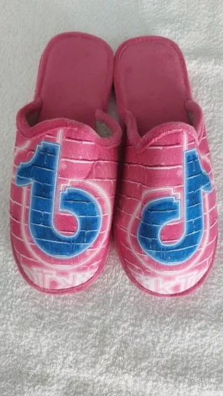 Zapatillas casa TikTok rosas y azules