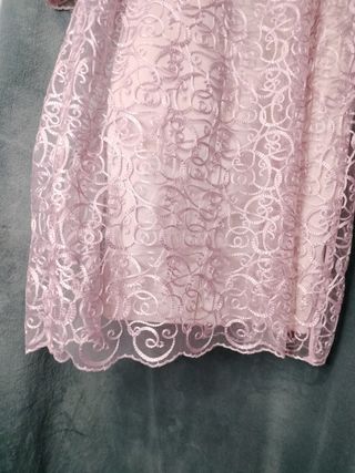 Vestido encaje fiesta boda rosa palo T 44-46
