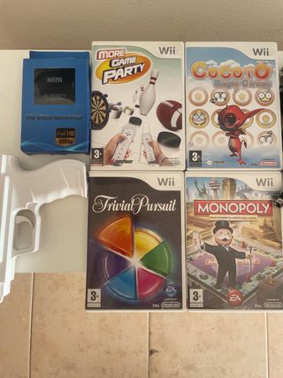 NINTENDO WII Negra + Accesorios y 4 Juegos