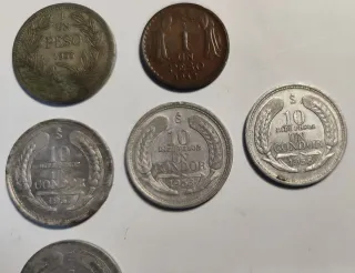 Lote 14 Monedas Antiguas Chile