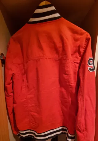 Chaqueta universitaria Reebok vintage roja