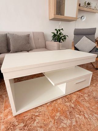 Mesa de centro elevable madera natural