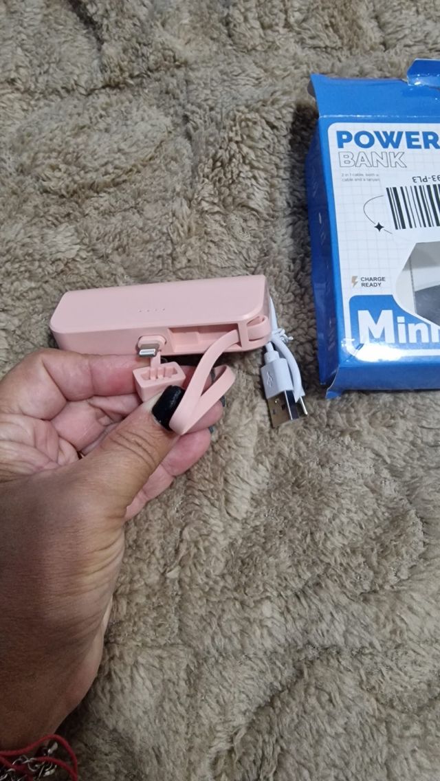 Mini Power Bank Portátil Rosa