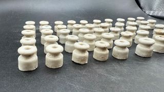 Lote 50 Aisladores Eléctricos Porcelana Antiguos