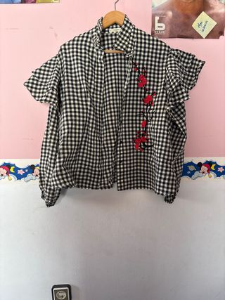 Camisa Mango cuadros rojos