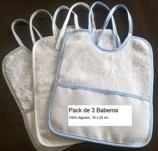 Pack 3 Baberos 100% Algodón