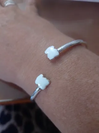 Pulsera plata osos esmaltados
