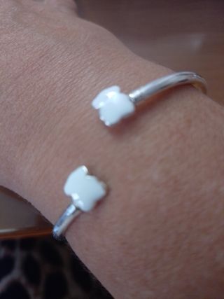 Pulsera plata osos esmaltados