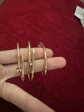 3 Pulseras Cartier Bañadas en Oro