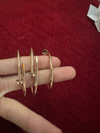 3 Pulseras Cartier Bañadas en Oro