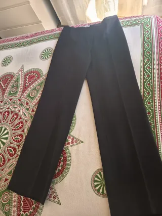 Pantalones de vestir rectos negros mujer