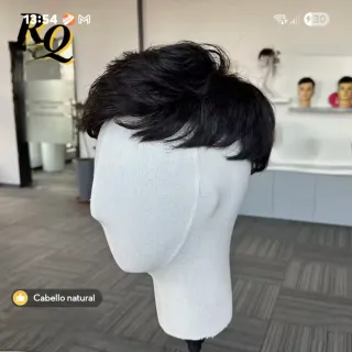 Peluquín hombre pelo natural castaño oscuro