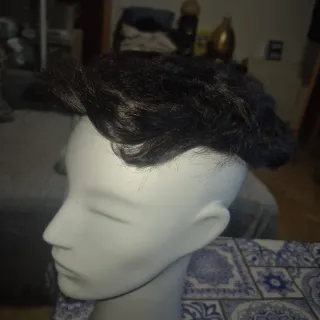 Peluquín hombre pelo natural castaño oscuro