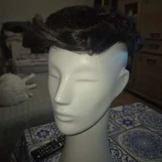Peluquín hombre pelo natural castaño oscuro