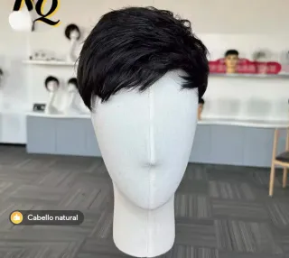 Peluquín hombre pelo natural castaño oscuro
