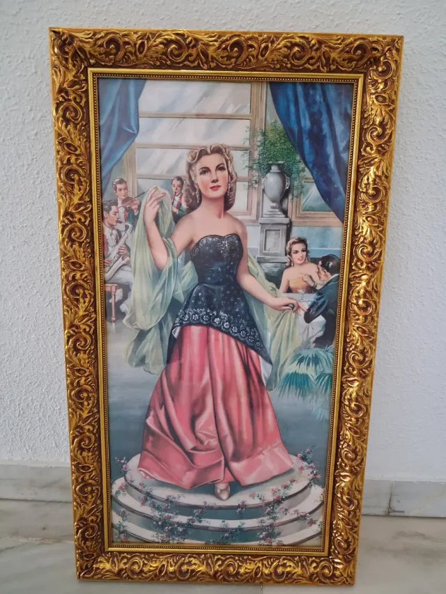 Lámina Enmarcada Antigua Espectáculo