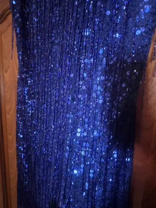 Vestido fiesta flecos y lentejuelas