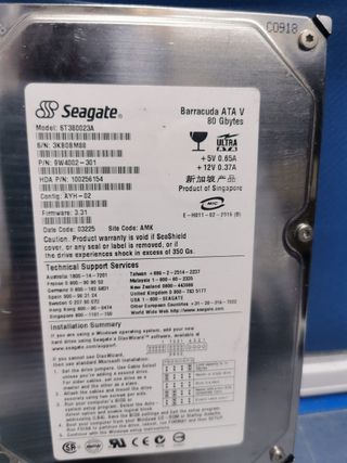 Lote 3 discos duros internos SEAGATE 500, 250 y 80 GB