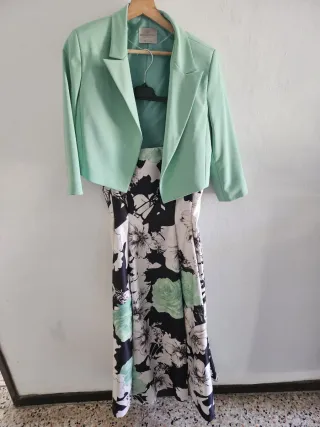 Completo elegante verde e fantasia